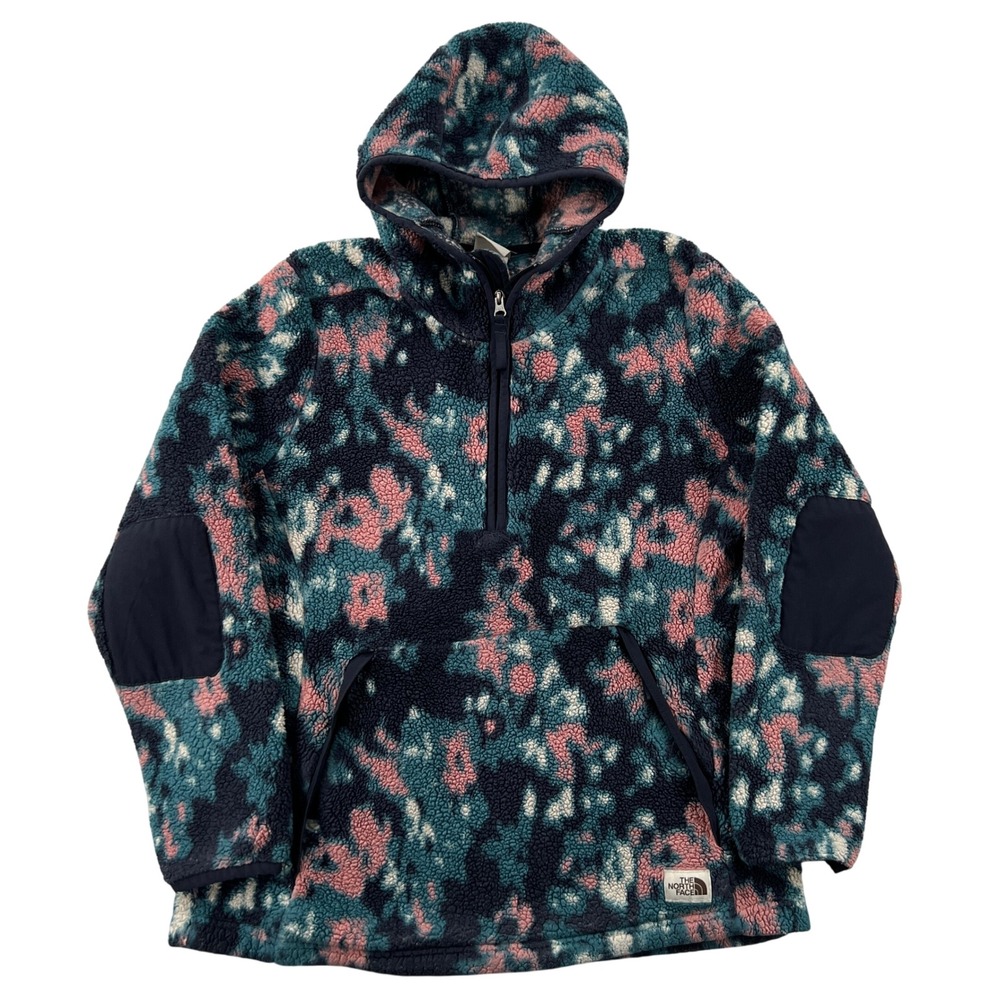 The North Face Campshire Hoody 2.0 Fleece Womens XL Sherpa Q-Zip 1/4 Floral GORP